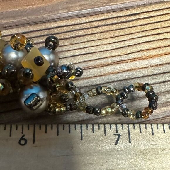Artisan One of A Kind Handcrafted Elegant Colored Glass, Stone Bracelet 7" - Picture 4 of 4